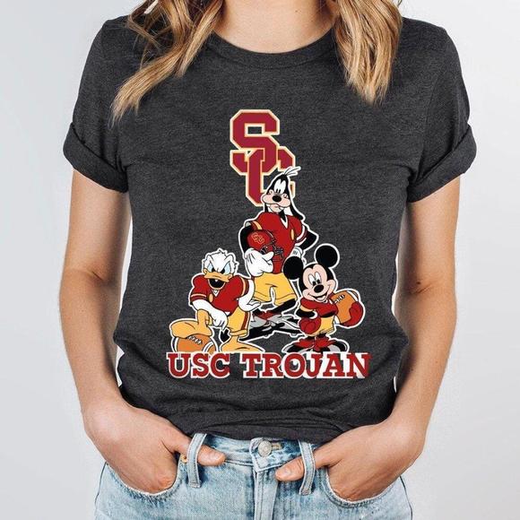 Usc Trojan Dsney Football Shirts Football Mickey Shirt Dsney Sport Shirts - Picture 1 of 4
